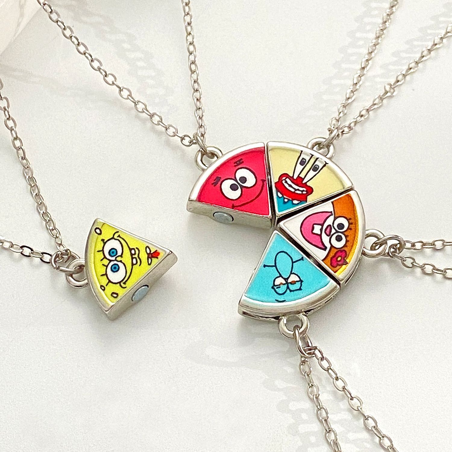 Cute Patrick Star Pizza Magnet - Anime Pendant Necklace ulasan dan harga