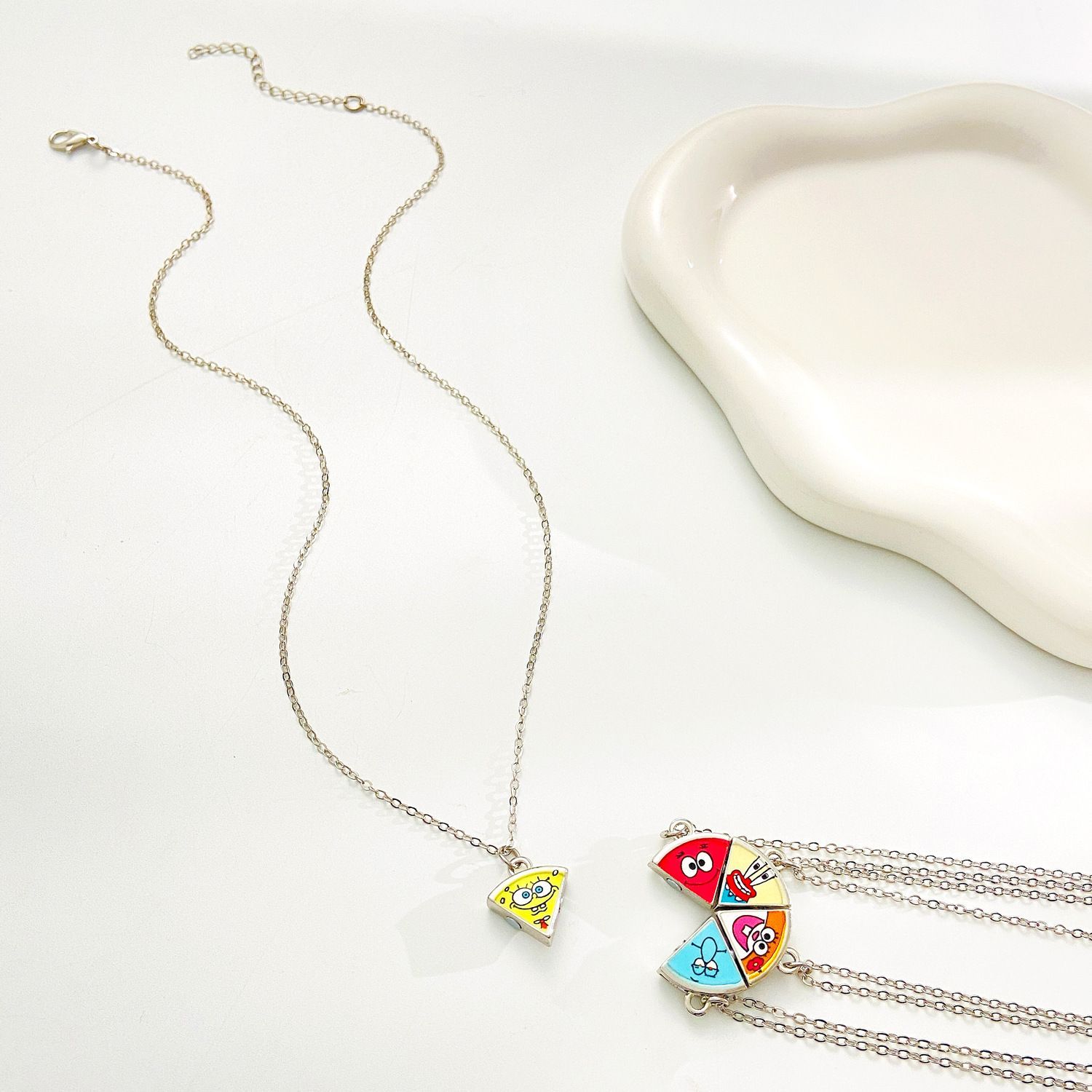 Cute Patrick Star Pizza Magnet - Anime Pendant Necklace ulasan dan harga