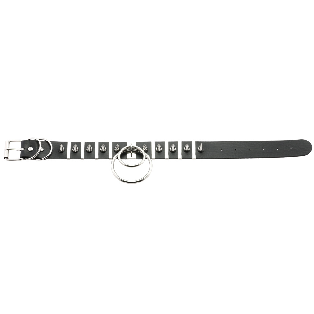 Big Spikes Choker Leather Coll - Goth Punk Spike Choker ulasan dan harga