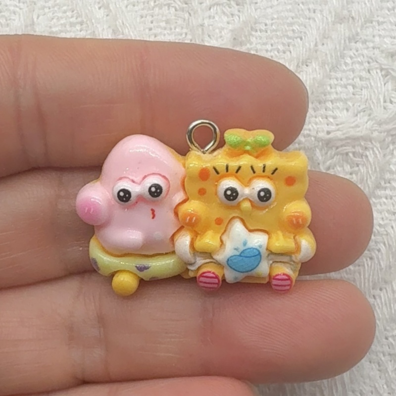 10pcs cartoon resin pendant, D - Earrings ulasan dan harga