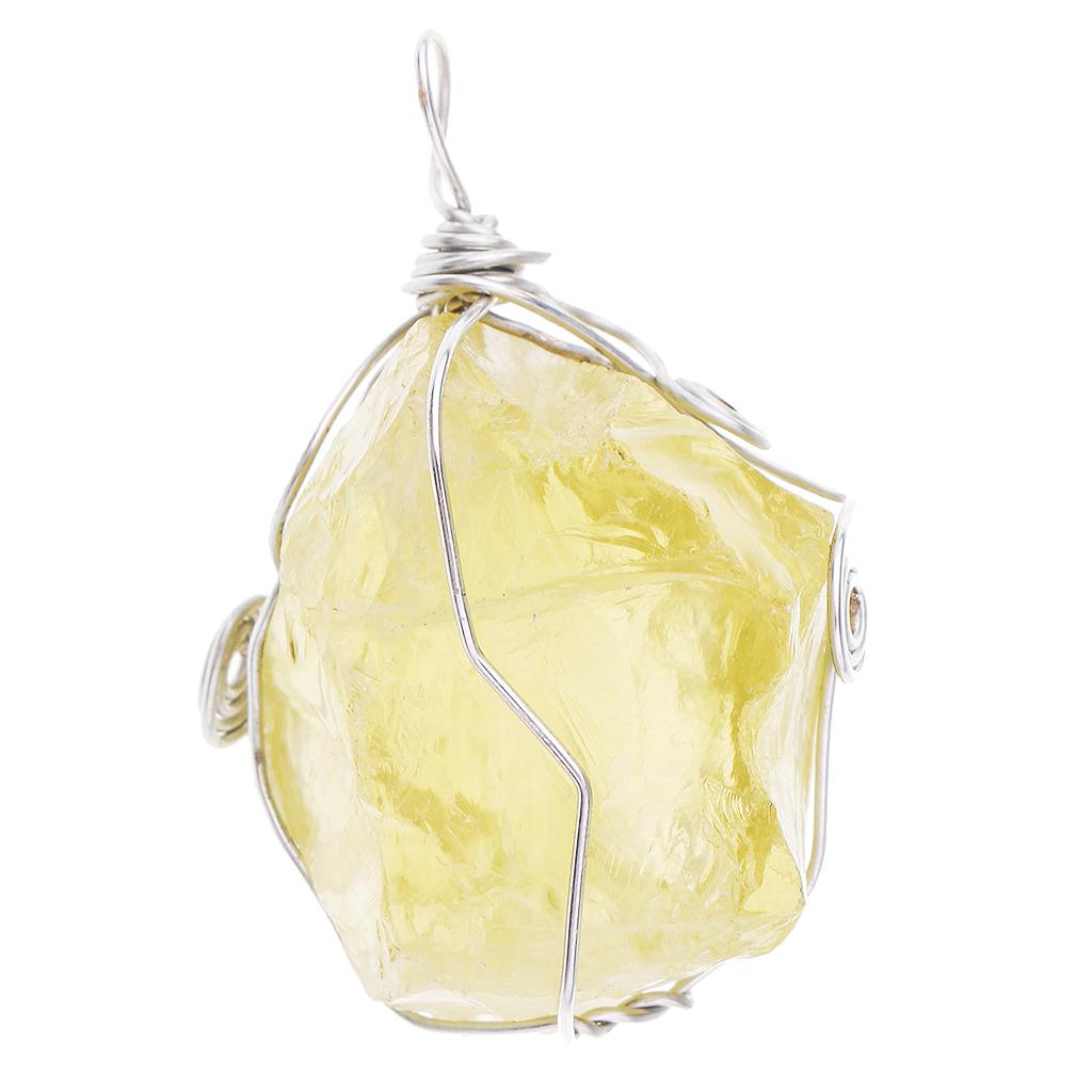 Citrine Pendant Natural Yellow - Crystal Pendant Necklace Natural Stone ulasan dan harga