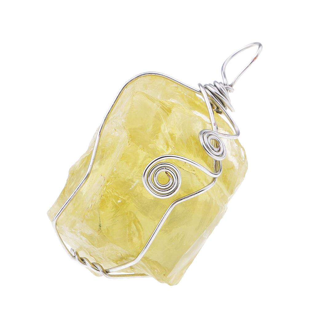 Citrine Pendant Natural Yellow - Crystal Pendant Necklace Natural Stone ulasan dan harga