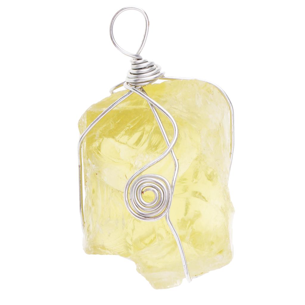 Citrine Pendant Natural Yellow - Crystal Pendant Necklace Natural Stone ulasan dan harga