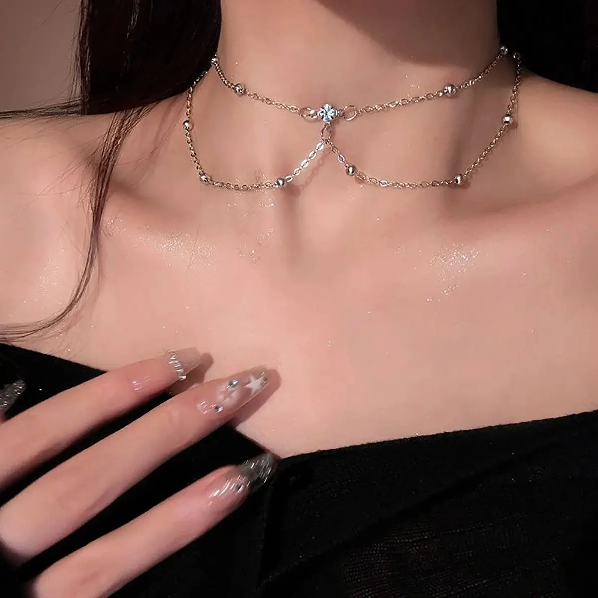 Sexy Aesthetic Multi-layer Spa - Layered Pendant Necklace Aesthetic ulasan dan harga