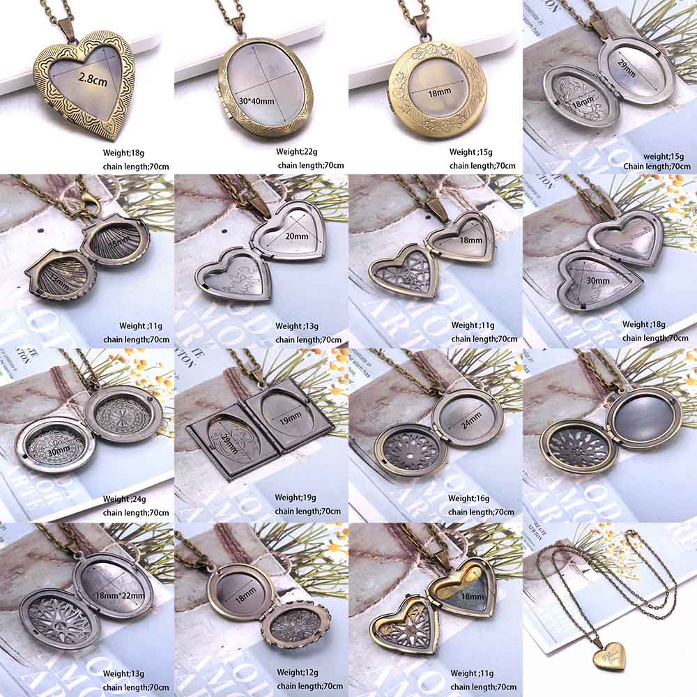 Delicate Floral Oval Heart Loc - Heart Locket Necklace Photo ulasan dan harga