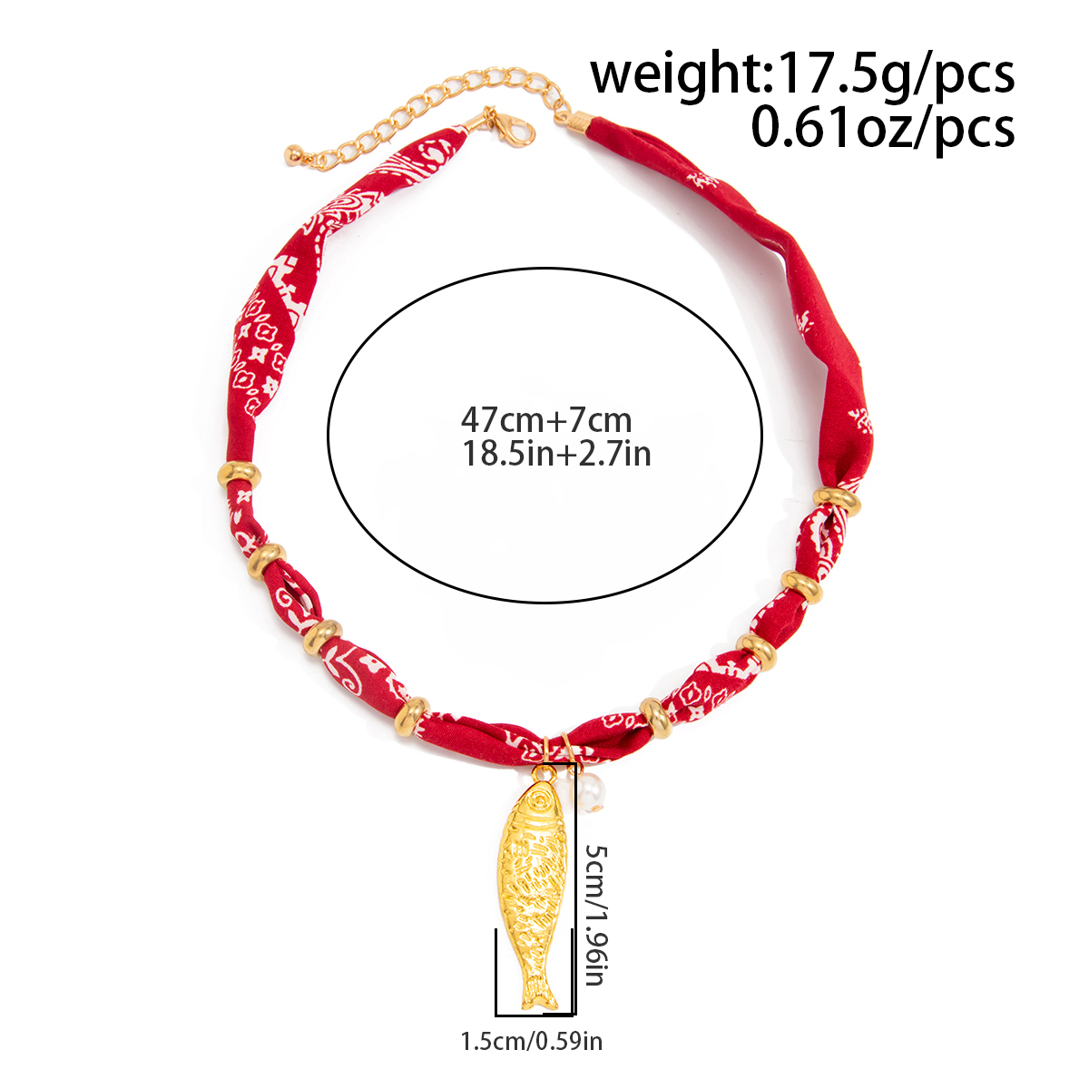 KunJoe Bohemia Vintage Red Rib - Pearl Choker Necklace Vintage ulasan dan harga