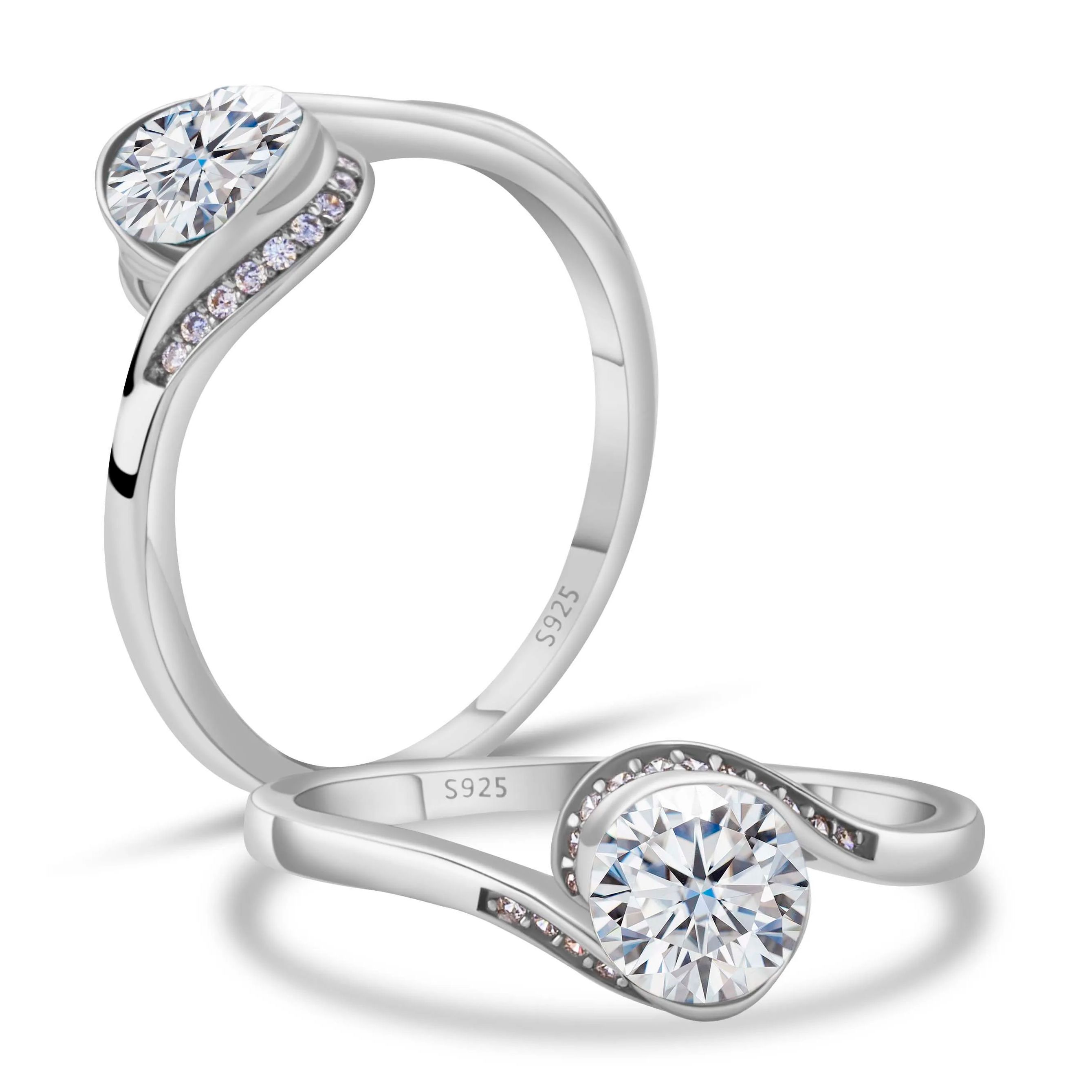 Engagement Women's Moissanite  - Moissanite Engagement Ring 1 Carat ulasan dan harga