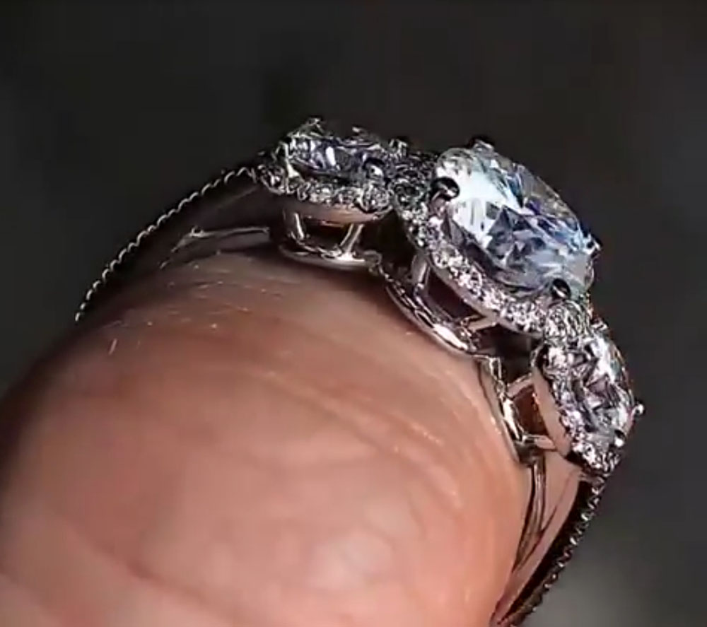 Custom Real Platinum PT950 Wom - Moissanite Engagement Ring 1 Carat ulasan dan harga