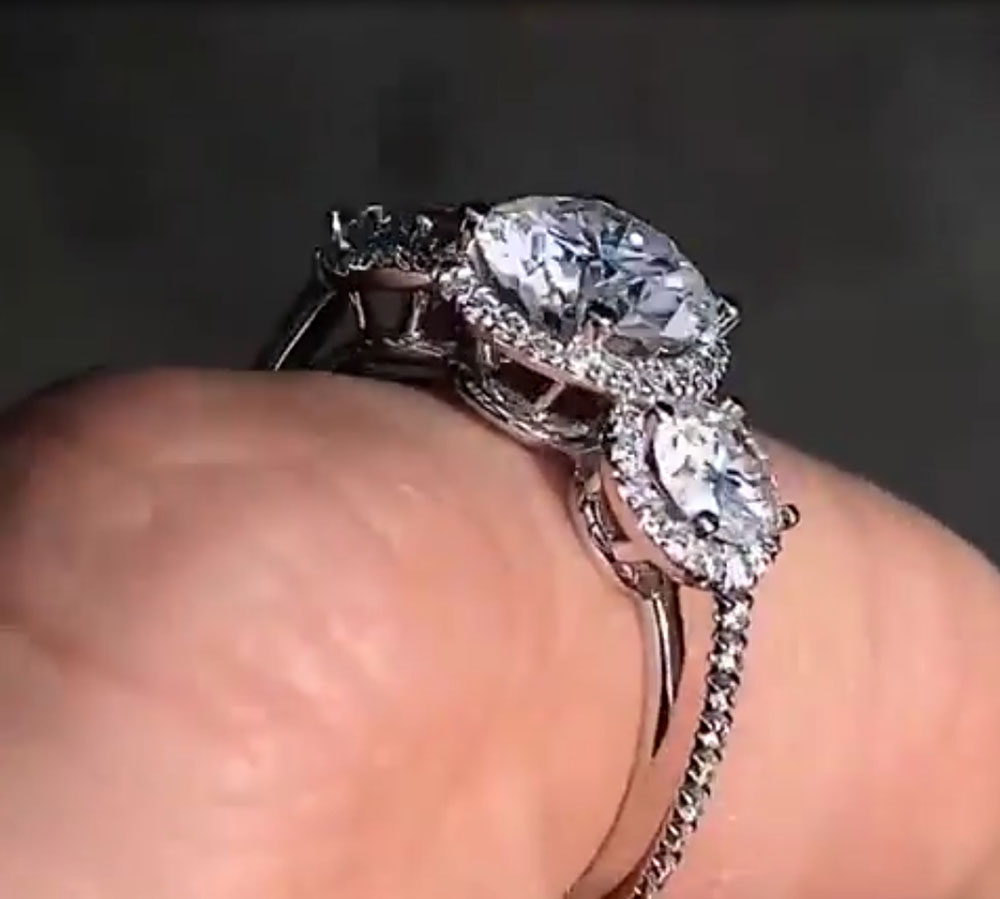 Custom Real Platinum PT950 Wom - Moissanite Engagement Ring 1 Carat ulasan dan harga