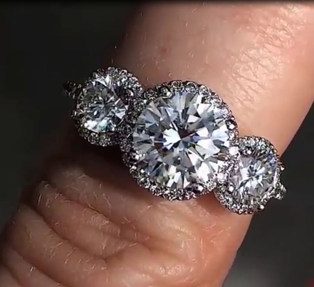 Custom Real Platinum PT950 Wom - Moissanite Engagement Ring 1 Carat ulasan dan harga